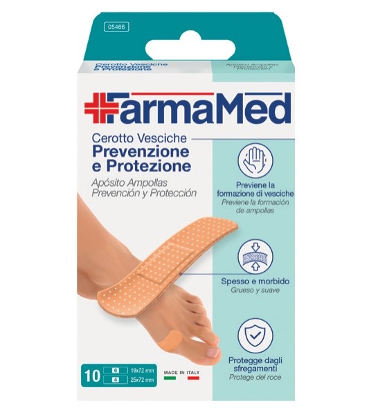 Apósitos para Ampollas Prevención y Protección de FarmaMed, 2 Tamaños - Caja de 10 Unidades