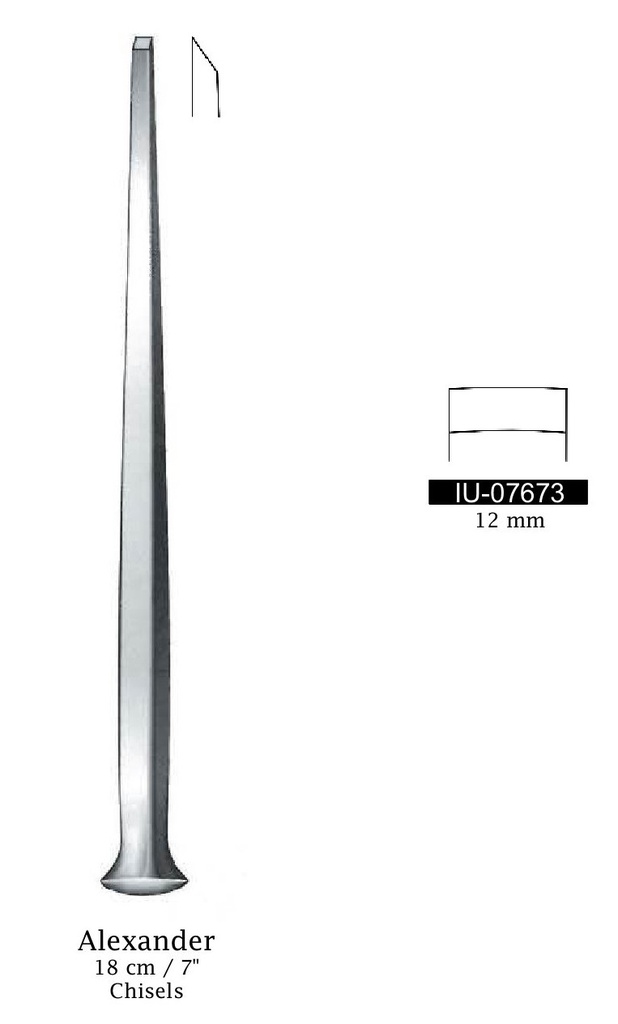 Cincel Alexander - longitud = 18 cm / 7&quot;, ancho = 12 mm