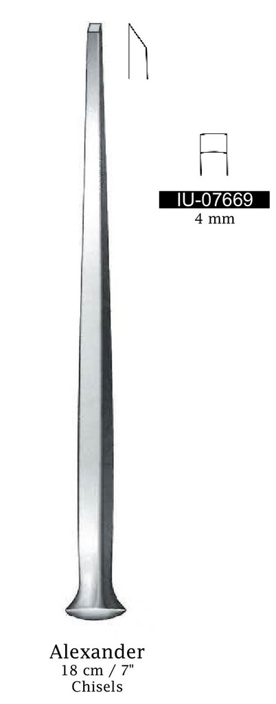 Cincel Alexander - longitud = 18 cm / 7&quot;, ancho = 4 mm