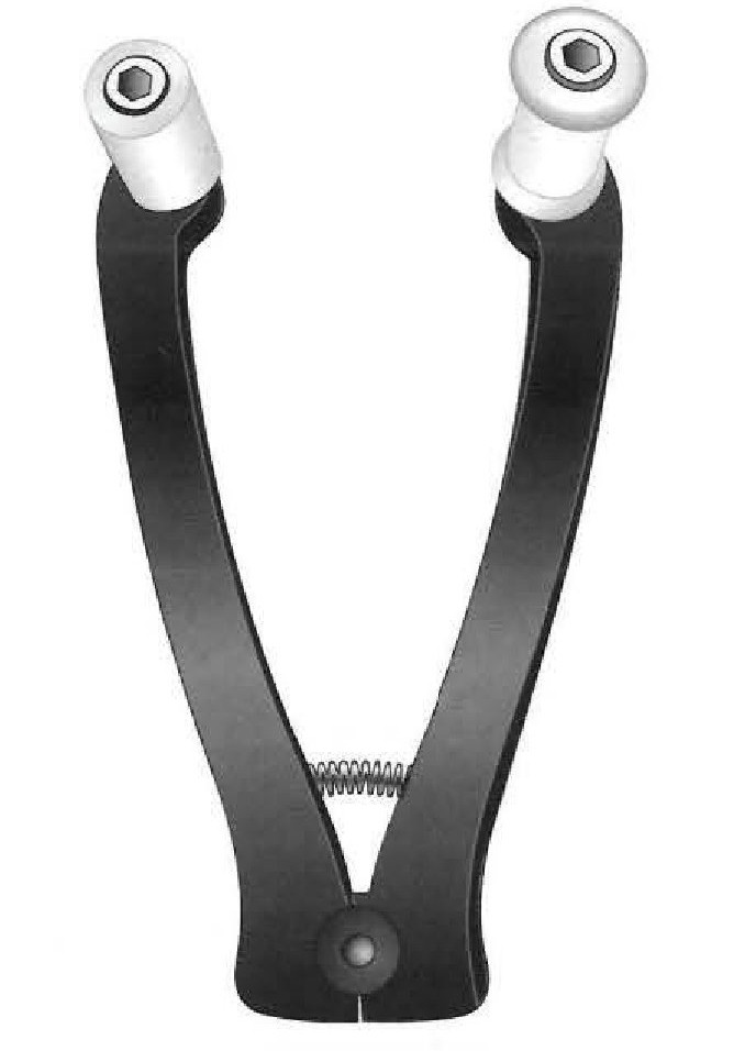 Pinza de rodillos de aluminio Gunnar - longitud = 16 cm / 6-1/4&quot; con rodillos de acero inoxidable
