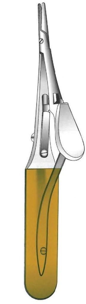 Porta agujas Arruga - longitud = 14 cm / 5-1/2&quot;, curvo, TC Gold