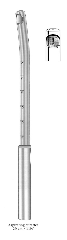 Aspirating Cureta - longitud = 29 cm / 11-1/2&quot;, Ancho = 10 mm, Aspirating Curetas