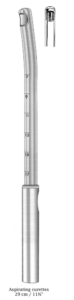 Aspirating Cureta - longitud = 29 cm / 11-1/2&quot;, Ancho = 6 mm, Aspirating Curetas
