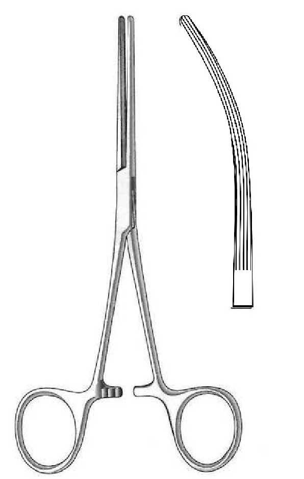 Bainbridge Forcep Arterial - longitud = 18.5 cm / 7-1/4&quot;, Curva