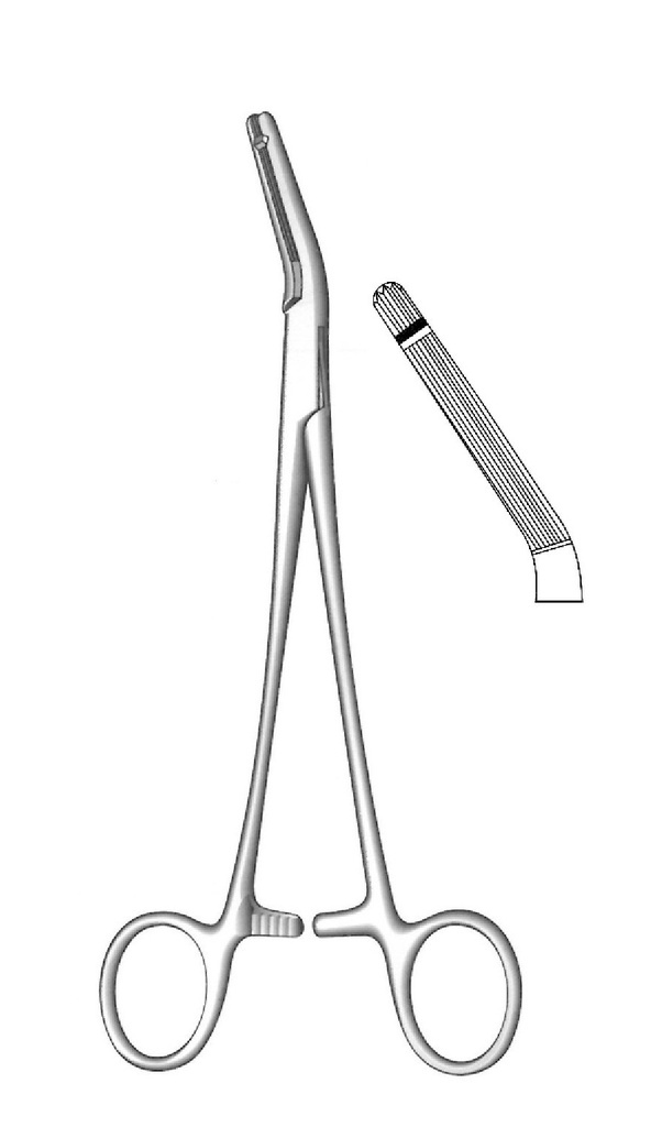 Ballentiune, Forcep Histerectomia y Vaginal - longitud = 21 cm / 8-1/4&quot;, longitudinal bordes dentados, Single t