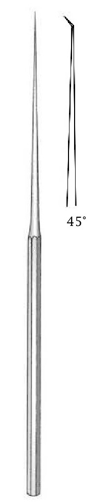 Micro gancho de oído Barbara - longitud = 16 cm / 6-1/4&quot;, punta = 0.3 mm, ángulo = 45°
