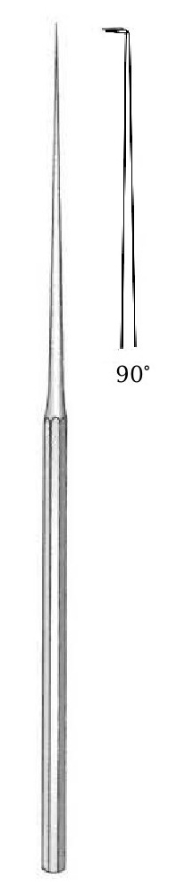 Micro gancho de oído Barbara - longitud = 16 cm / 6-1/4&quot;, punta = 1.0 mm, ángulo = 90°