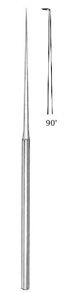 Micro gancho de oído Barbara - longitud = 16 cm / 6-1/4&quot;, punta = 1.5 mm, ángulo = 90°