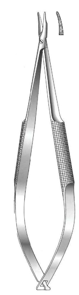 Porta agujas Barraquer con bloqueo, dentado - longitud = 13 cm / 5-1/4&quot;