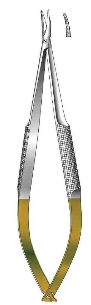 Porta agujas Barraquer con bloqueo, dentado, TC Gold - longitud = 13 cm / 5-1/4&quot;