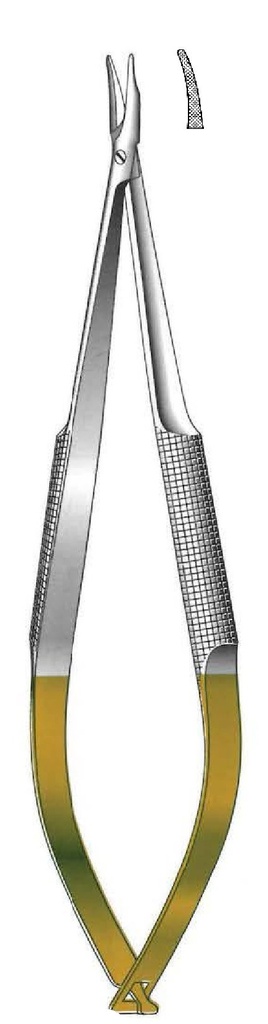 Porta agujas Barraquer sin bloqueo, dentado, TC Gold - longitud = 13 cm / 5-1/4&quot;