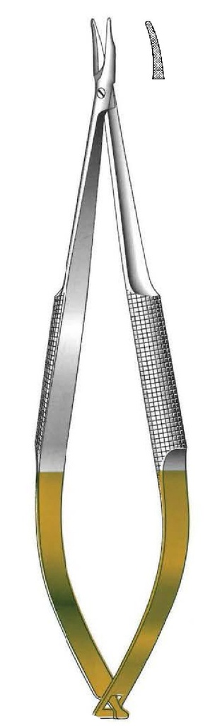 Porta agujas Barraquer con bloqueo, dentado, TC Gold - longitud = 16 cm / 6-1/4&quot;
