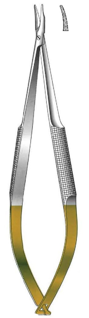 Porta agujas Barraquer con bloqueo, dentado, TC Gold - longitud = 18 cm / 7&quot;