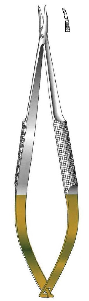 Porta agujas Barraquer con bloqueo, dentado, TC Gold - longitud = 20 cm / 8&quot;