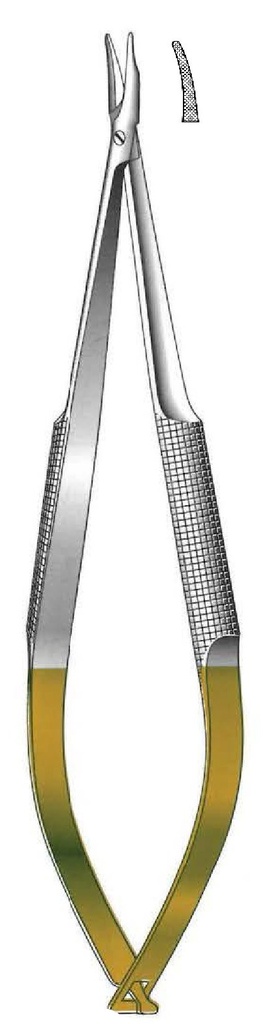Porta agujas Barraquer sin bloqueo, dentado, TC Gold - longitud = 20 cm / 8&quot;