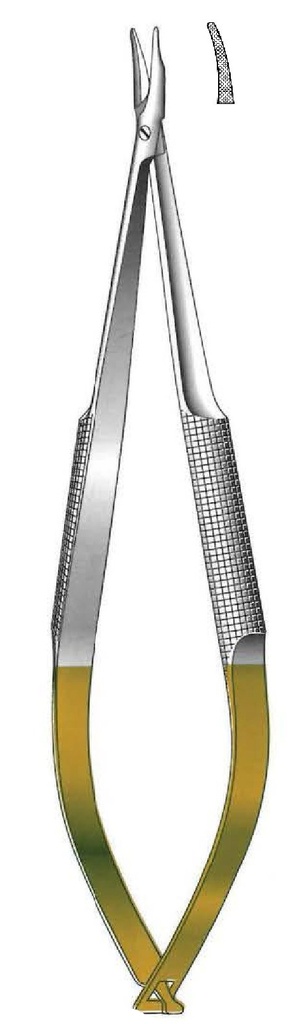 Porta agujas Barraquer con bloqueo, dentado, TC Gold - longitud = 23 cm / 9&quot;