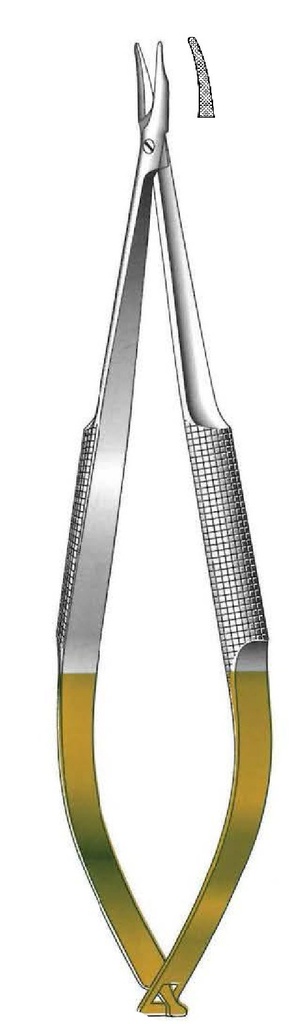 Porta agujas Barraquer sin bloqueo, dentado, TC Gold - longitud = 23 cm / 9&quot;