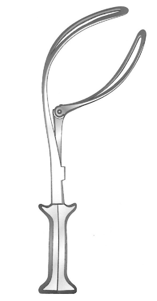 Barton Obstetrical (Midwifery) Forcep - longitud =35.5 cm / 14&quot;, One hinged blades