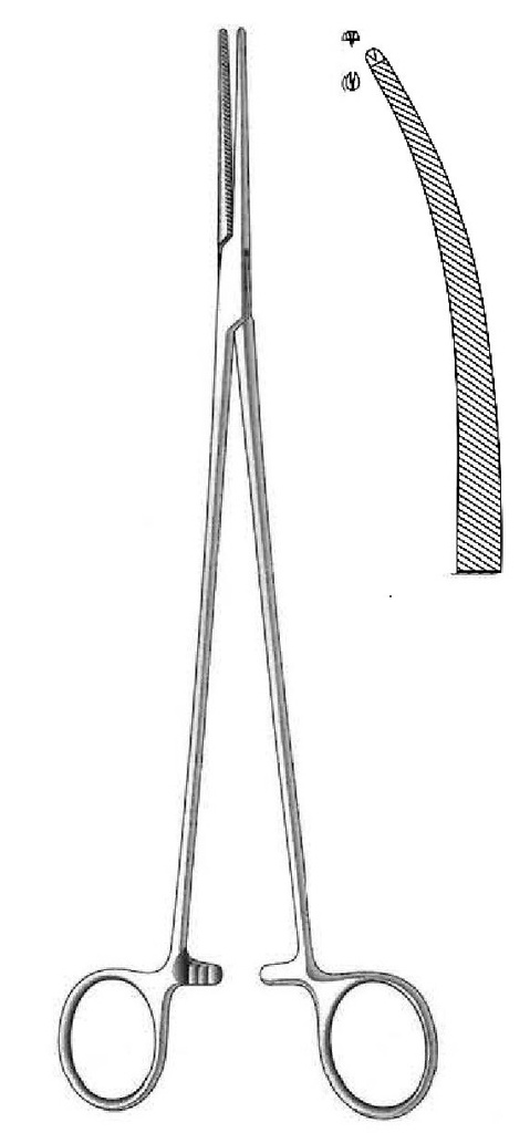 Bengolea Forcep Arterial - longitud = 20 cm / 8&quot;,Dientes = 1:2, Curva