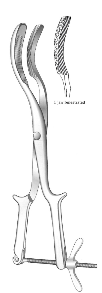 Braun Cranioclast - longitud = 42 cm / 16-3/4&quot;, 1 diente fenestrated