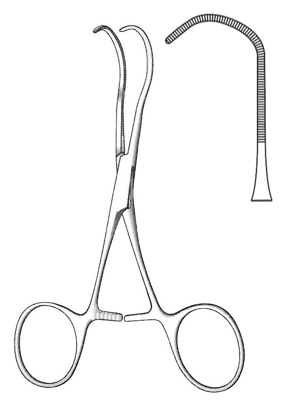 Pinza pediátrica Castaneda, figura 1 - longitud = 12 cm / 4-3/4&quot;