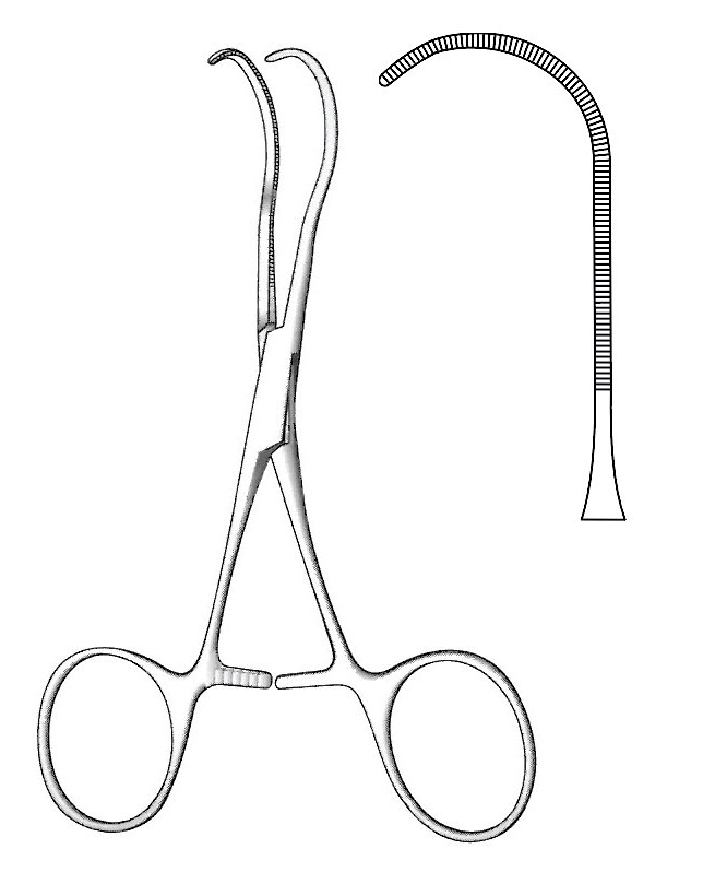 Pinza pediátrica Castaneda, figura 3 - longitud = 12 cm / 4-3/4&quot;
