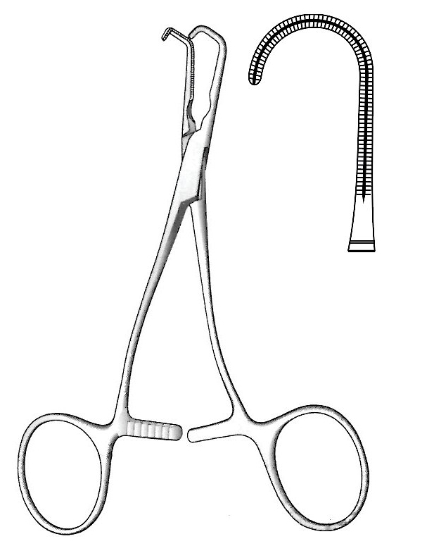 Pinza pediátrica Castaneda, figura 16 - longitud = 13.5 cm / 5-1/4&quot;