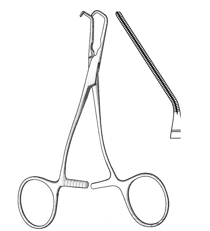 Pinza pediátrica Castaneda, figura 10 - longitud = 14 cm / 5-1/2&quot;
