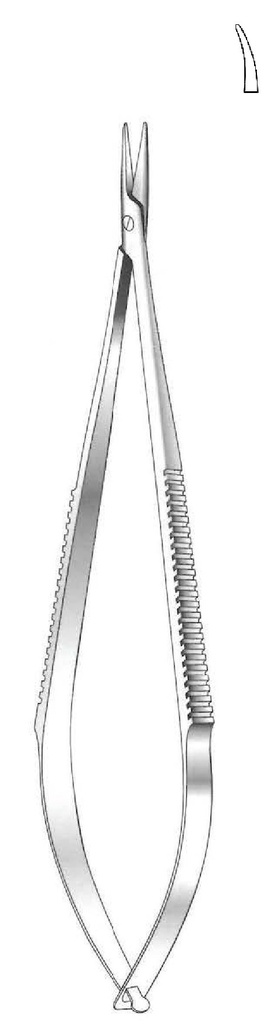 Porta agujas Castroviejo sin bloqueo, punta lisa, curva - longitud = 13.5 cm / 5-1/2&quot;