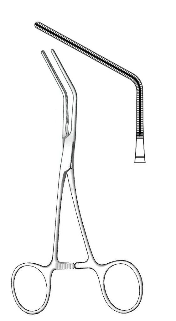 Pinza vascular pediátrica Cooley, curva - longitud = 15 cm / 6&quot;