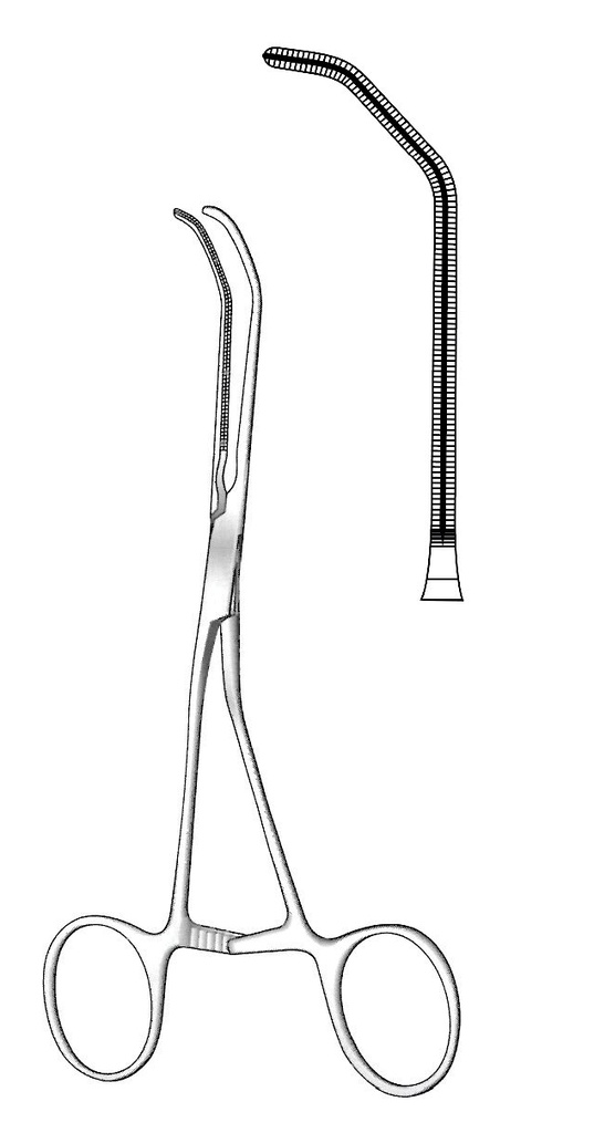 Pinza vascular pediátrica Cooley, curva - longitud = 15.5 cm / 6&quot;