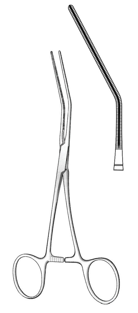 Pinza vascular pediátrica Cooley, curva - longitud = 16 cm / 6-1/4&quot;