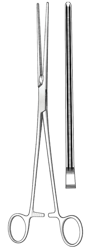 Pinza vascular De Bakey, recta - longitud = 23 cm / 9&quot;