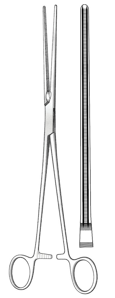 Pinza vascular De Bakey, recta - longitud = 27 cm / 10-1/2&quot;