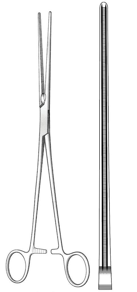 Pinza vascular De Bakey, recta - longitud = 31.5 cm / 12-1/2&quot;