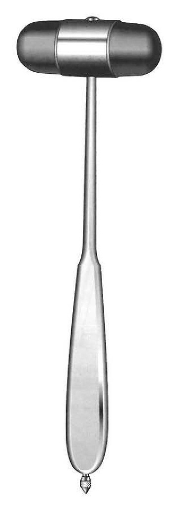 Martillo para reflejos Dejerine con aguja, cromado - longitud = 21 cm / 8-1/4&quot;