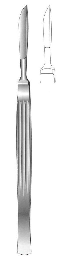 Cuchillo para disección, sólido con mango acanalado, figura 1 - longitud = 14.5 cm / 5-3/4&quot;