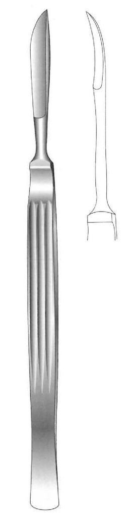 Cuchillo para disección, sólido con mango acanalado, figura 4 - longitud = 17 cm / 6-3/4&quot;