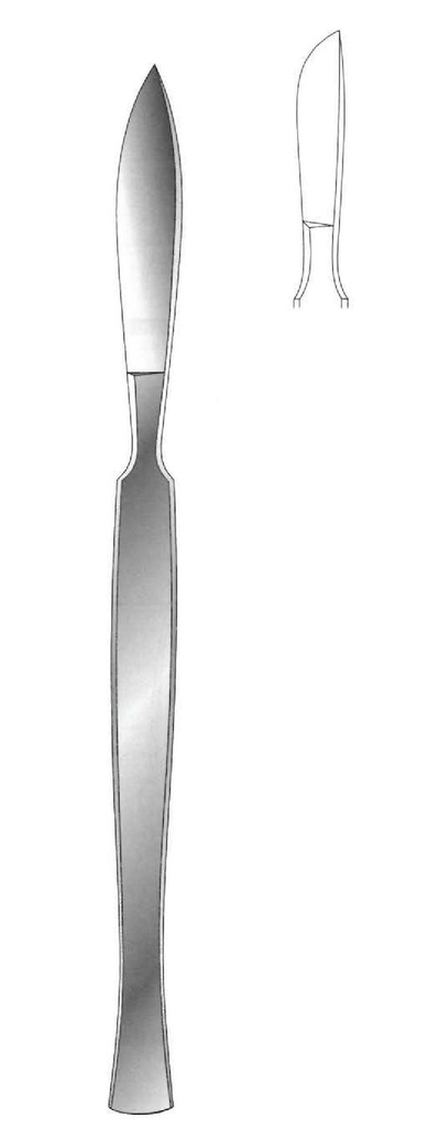 Cuchillo para disección, sólido con mango liso, figura 1 - longitud = 15 cm / 6&quot;