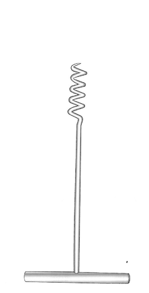 Tornillo para mioma Doyen con espiral pequeña - longitud = 17 cm / 6-3/4&quot;