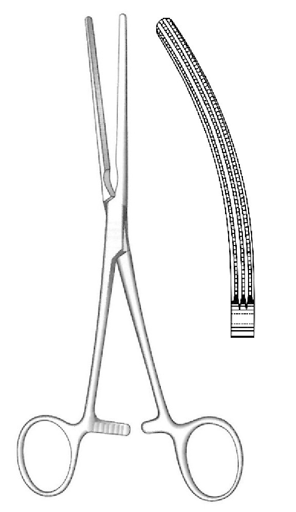 Pinza intestinal Doyen, curvada - longitud = 23 cm / 9&quot;