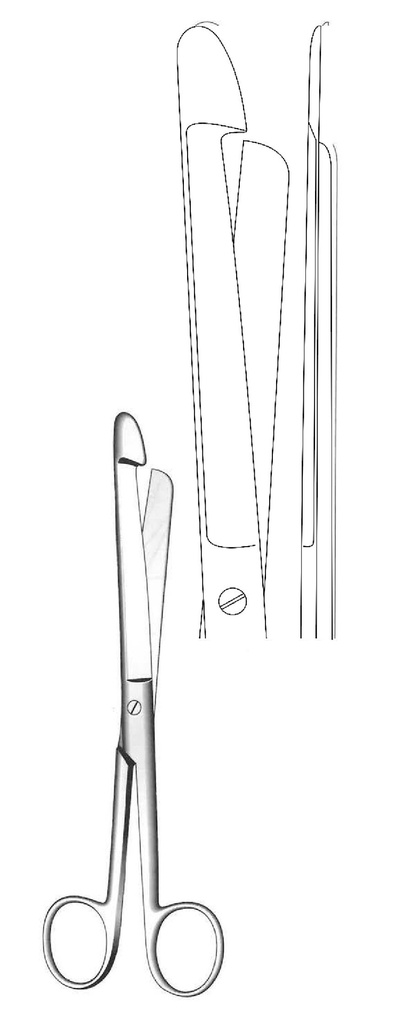 Tijera para enterotomía, punta de gancho - longitud = 21 cm / 8-1/2&quot;