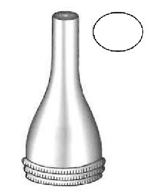 Espéculo para oído Erhardt, ovalado, figura 3 - diámetro = 6.5 mm