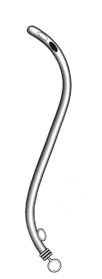 Catéter metálico hembra, figura 07 - longitud = 20 cm / 8&quot;