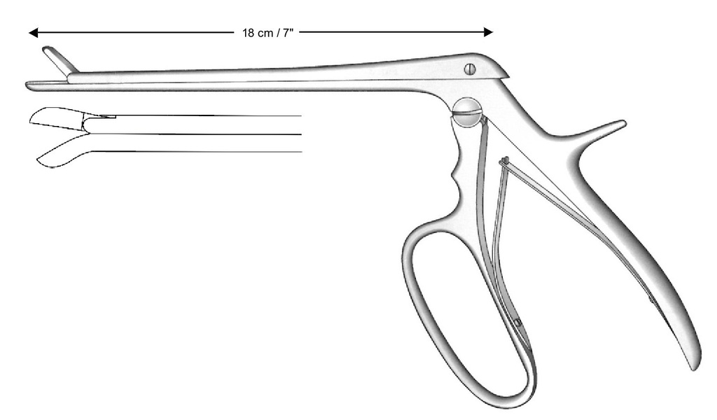 Pinza para laminectomía Ferris-Smith-Cushing, curvado hacia abajo, tamaño = 5 x 10 mm