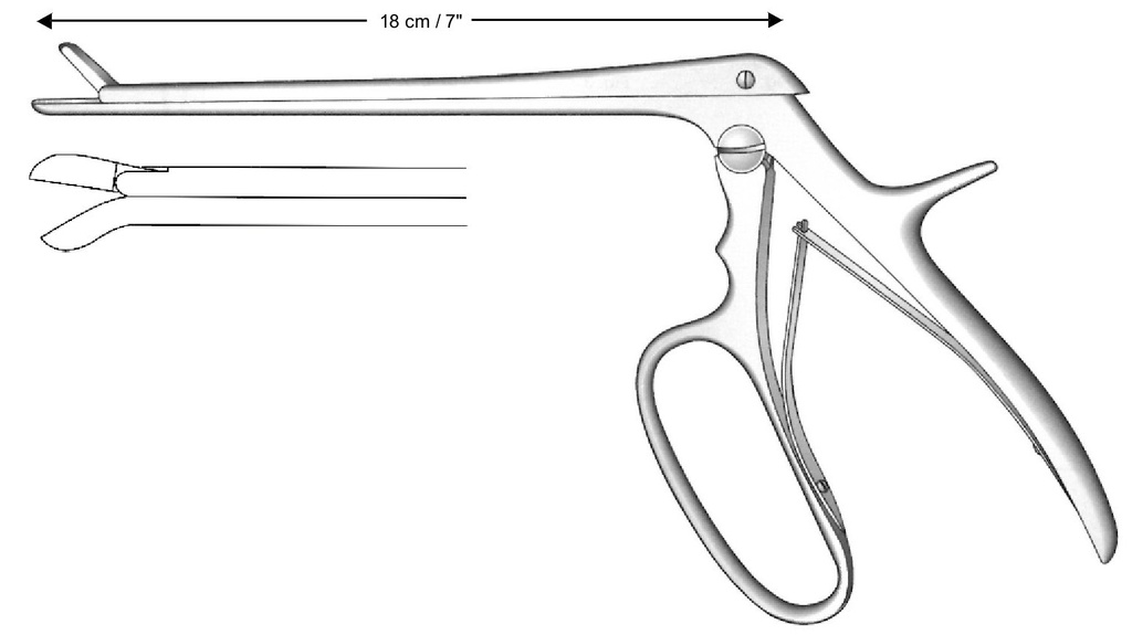 Pinza para laminectomía Ferris-Smith-Cushing, curvado hacia abajo, tamaño = 6 x 10 mm