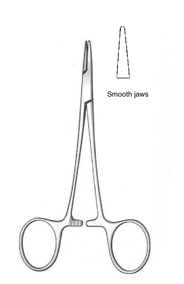 Porta agujas Halsey, dientes lisas - longitud = 12.5 cm / 5&quot;