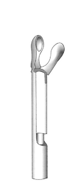 Pinza para pólipo laríngeo Jackson, curva, diámetro = 4 mm