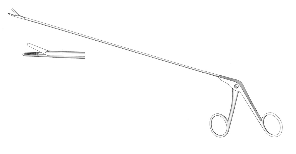 Pinza para pólipo laríngeo de Kahler, diámetro = 4 mm - longitud = 40 cm / 16&quot;