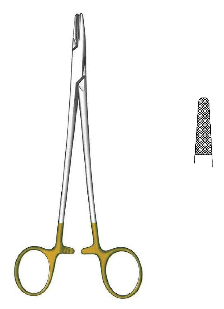 Porta agujas Mayo-Hegar, TC Gold - longitud = 24 cm / 9-1/2&quot;